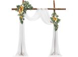 Set Di Fiori Per Arco Nuziale Decorazione Dell'arco Nuziale Con 2X Fiori 1X Tende Giallo