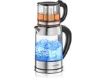 Bollitore Arendo Con Impostazione Della Temperatura 40 - 100 °C E Display, Vetro E Acciaio Inox E Colino Per Il Tè, Bollitore Per Il Tè, 1,7 L, 2200 W, Funzione Keep Warm, Anello Colorato A Led, Senza Bpa