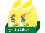 Dettol - Detergente Multiuso - Limone Scintillante - Igiene Perfetta - 2L - Confezione Risparmio - 8 Pezzi