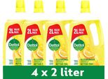 Detergente Multiuso Dettol - Limone Frizzante 2L - 4 Pezzi - Confezione Risparmio