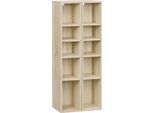 Libreria - Scaffale A Cubo - 10 Scomparti - 5 Livelli - Indipendente - Mdf - 17 X 19,5 X 92,5 Cm - Rovere Chiaro
