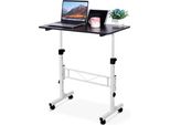 Scrivania Mobile, Regolabile In Altezza, Design Portatile, Nero