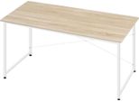 Scrivania - Scrivania Per Computer/Tavolo Da Gioco - 140X60 Cm Rettangolare - Struttura In Metallo - Piano In Legno - Home Office - Rovere Chiaro