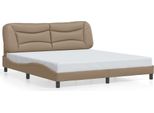 Giroletto Con Testata Cappuccino-Marrone 180X200 Cm In Ecopelle
