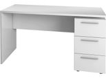 Dmora Scrivania Alimet 60X138X74H Cm Bianco, Un'anta 2 Cassetti