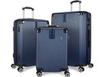Set Di Valigie Brubaker London - Set Di Valigie Da 3 Pezzi Con Bagaglio A Mano - Valigia Rigida Con Chiusura A Combinazione, 4 Ruote, Set, Blu