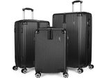 Set Di Valigie Brubaker London - Set Di Valigie Da 3 Pezzi Con Bagaglio A Mano - Valigia Rigida Con Chiusura A Combinazione, 4 Ruote, Set, Nero