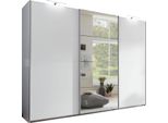 Armadio Ernie Con Ante Scorrevoli E Specchio, Bianco, 270X65X210Cm