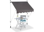 Relaxdays 10023701_773 Relaxdays Klemmmarkise Grau