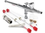 Pistola Ad Aerografo Wiltec Tipo 136T Con Funzione A Doppia Azione, Ugello Ø 0,2-0,5 Mm, 1 Tazza Di Colore, Adattatore Per Modellismo, Nail Art Ecc.