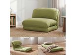 Poltrona Letto HWC-E68, Divano Letto Funzionale Poltrona Pieghevole Reclinabile, Tessuto/Tessuto ~ Verde