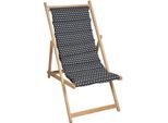 Sedia A Sdraio Jardin Prive Helsinki Tela Legno Di Faggio Nero/Bianco (106 X 55 X 95 Cm)