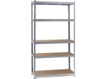 Scaffalatura Per Carichi Pesanti Wiltec 100X60X200Cm, 200Kg/Scaffale, Scaffale Senza Bulloni In Acciaio Zincato, Scaffale Di Carico Con 5 Ripiani, Scaffale Per Officina