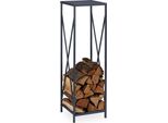 Relaxdays Porta Legna In Metallo Grigio