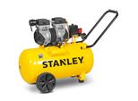 Stanley Compressor 230V SXCMS1350HE - Compressore D'aria 8Bar - 50L - 52Db - Pompa D'aria A Basso Rumore - Senza Olio - 150L/Min - Con Maniglia E Ruote - Giallo
