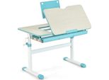Scrivania Per Bambini Costway Regolabile In Altezza, Scrivania Per La Scuola Con Piano Inclinabile, Leggio, Cassetto E Righello, Scrivania Ergonomica Per Bambini Dai 3 Ai 12 Anni (Blu)