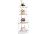 Relaxdays Scaffale Angolare In Metallo Bianco Con 4 Ripiani