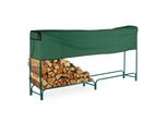 Relaxdays Porta Legna Verde Con Coperchio