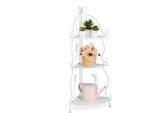 Relaxdays Scaffale Angolare In Metallo Bianco Con 3 Ripiani