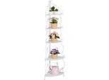 Relaxdays Scaffale Angolare In Metallo Bianco Con 5 Ripiani