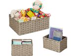 Relaxdays Set Di 3 Cesti Portaoggetti Intrecciati