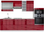 Vicco Cucina Componibile Fame-Line, 280 Cm , Pt Marmo, Bordeaux Lucido/Bianco