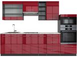 Vicco Cucina Componibile Fame-Line, 280 Cm , Pt Marmo, Bordeaux Lucido/Antracite