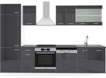 Vicco Cucina Componibile R-Line, 300 Cm , Pt Antracite, Antracite Lucido/Bianco