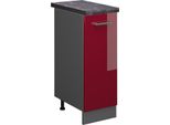 Vicco Armadio Cucina Dispensa Alto R-Line, 30 Cm , Pl Antracite, Rosso Lucido/Antracite