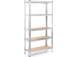 Scaffalatura Per Carichi Pesanti Wiltec 90X45X180Cm, Carico Totale 875Kg, Scaffale Senza Bulloni In Acciaio Zincato, Scaffale Di Carico Con 5 Ripiani, Scaffale Per Officina