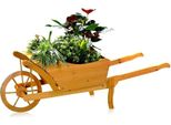 Carriola Da Giardino Carriola In Legno Carrello Per Fiori Vaso Da Fiori Giallo-Marrone