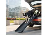 Rampa Per Cani Pieghevole Max 90KG Telescopica In Nero Gradini Per Cani Animali