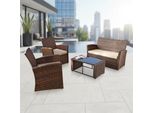 Mobili Da Giardino Set Di Sedute Marrone 4 Pezzi Set Da Pranzo In Polyrattan Regolabile