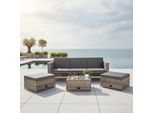 Mobili Da Giardino 6 Pezzi Grigio Divano Lounge Polyrattan Set Da Pranzo Cuscini Di Seduta