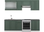 Vicco Cucina Componibile Fame-Line, 240 Cm , Pt Antracite, Verde-Oro Country House/Bianco