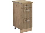 Vicco Mobiletto Base Per Cucina R-Line, 40 Cm Con Cassetti, Pt Rovere, Rovere Artigianale/Quercia Dorata