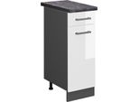Vicco Mobiletto Base Per Cucina R-Line, 30 Cm , Pt Antracite, Bianco Lucido/Antracite