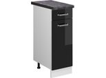 Vicco Mobiletto Base Per Cucina R-Line, 30 Cm , Pt Antracite, Nero Lucido/Bianco