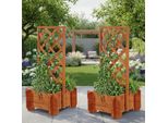 2X Arco Di Rose + Fioriera Pergola Traliccio Fioriera Aiuto Arrampicata Arco Legno