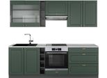 Vicco Cucina Componibile Fame-Line, 235 Cm , Pt Marmo, Verde-Oro Country House/Antracite