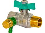 Valvola A Sfera Dvgw Per Acqua Potabile 3/4" IG-AG Con Maniglia A Ginocchiera E Scarico: 3/4 Pollici Dimensione: 3/4 Pollici"