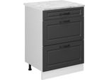 Vicco Mobiletto Base Per Cucina R-Line, 60 Cm Pl Marmo, Antracite Casa Di Campagna/Bianco
