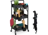 Relaxdays Carrello Pieghevole A 3 Livelli