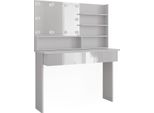 Vicco Tavolo Da Toeletta Azur, 120 Cm Con Illuminazione A Led, Bianco/Bianco Lucido