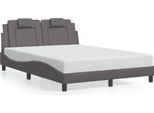 Vidaxl "Viana"" Struttura Letto Senza Materasso Grigio 140X190 Cm Similcuoio"