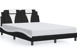Vidaxl "Viana"" Struttura Letto Senza Materasso Bianco E Nero 140X200 Cm In Ecopelle"