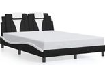 Vidaxl "Viana"" Struttura Letto Senza Materasso Bianco E Nero 140X190 Cm In Ecopelle"