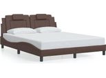Vidaxl "Viana"" Struttura Letto Senza Materasso Marrone 160X200 Cm In Ecopelle"