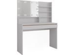 Vicco Tavolo Da Toilette Emma, 120 Cm Con Ripiano A Specchio E Illuminazione A Led, Bianco