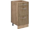 Vicco Mobiletto Base Per Cucina R-Line, 40 Cm Con Cassetti, Senza Piano Di Lavoro, Rovere Artigianale/Quercia Dorata